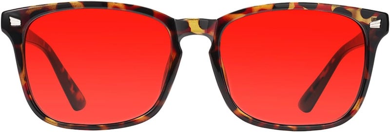 TIJN Sleep Glasses with Blue Green Light Blocking, Red Light Lens for Computer Gaming, Screen Fatigue & UV Protection - Image 1